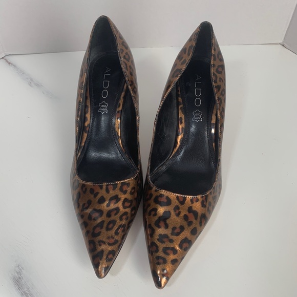 Aldo Leopard Print Pointed Toe High Heel Pump Sz 6 - Picture 3 of 8